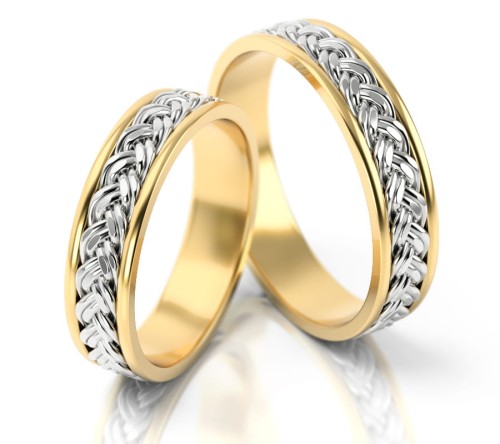 Złote obrączki ślubne z kolekcji PZ Stelmach model 008