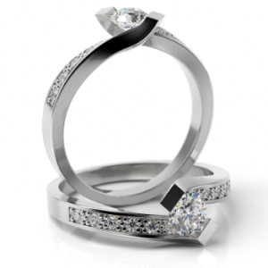 Pierścionek złoty z brylantami 0.15 ct ST-002 