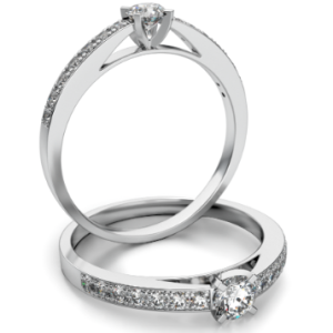 Pierścionek złoty z brylantami 0.177 ct ST-004