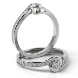 Pierścionek złoty z brylantami 0.36 ct ST-010