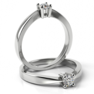 Pierścionek złoty z brylantem 0.10 ct ST-011