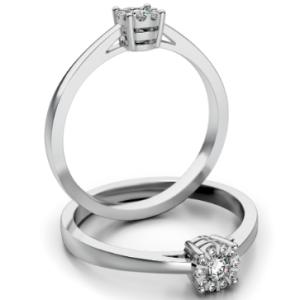 Pierścionek złoty z brylantami 0.094 ct ST-014