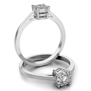 Pierścionek złoty z brylantami 0.14 ct ST-015