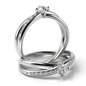 Pierścionek złoty z brylantami 0.175 ct ST-019